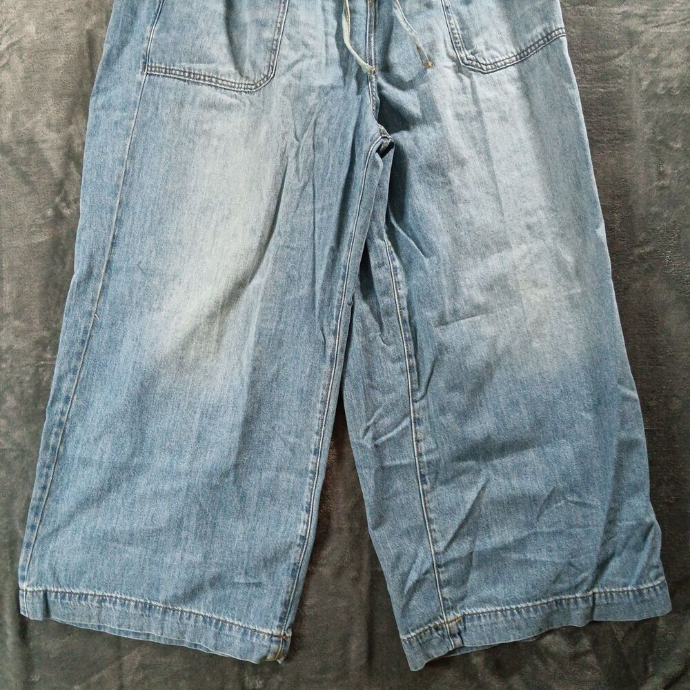 torrid Light Wash Blue Wide Leg Jeans - Drawstring Waist - Picture 9 of 10